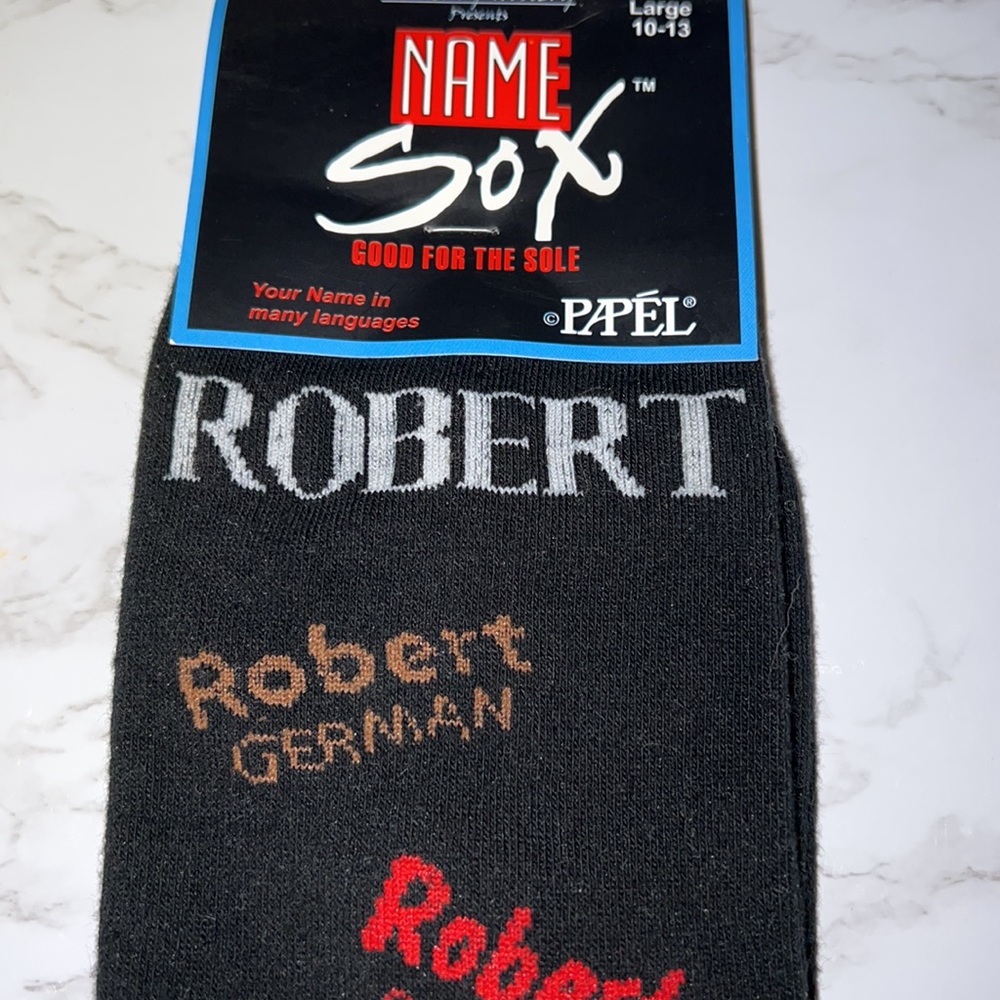 Name Socks “Robert Pick Up Your Socks” LoL,  You’ll  know they’re his! sz 10-14
